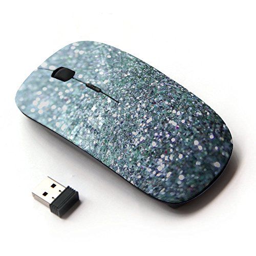KawaiiMouse Panda KawaiiMouse [ Optische 2.4G draadloze muis] Glitter Zilver Sprankelend Bling Platina