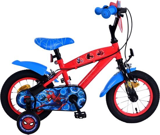 Ultimate Spider-Man Kinderfiets - Jongens - 12 inch - Blauw/Rood - Twee handremmen