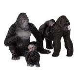 Terra Gorilla dierenfiguren, 2 grote gorilla's en 2 baby's, dierenfiguren, speelgoed voor kinderen vanaf 3 jaar (4 delen)