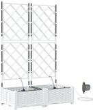 vidaXL Plantenbak - 2 stuks - Wit - 80 x 40 x 126 cm