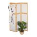 Relaxdays kamerscherm, 3-delig, opvouwbare paravent, HxB: 168x135,5 cm, kunststof & bamboe, room divider, natuur/wit