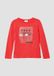 s.Oliver T-shirt met pailletten, lange mouw, ronde hals, jersey, katoen, kinderen, rood, maat 92/98