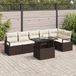 vidaXL - Banc de jardin - Ensemble - 6 places assises - Marron et crème - Polyrotin