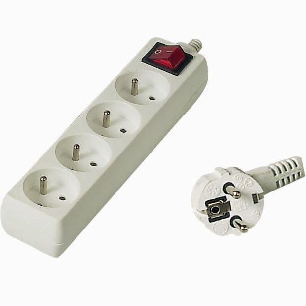 PremiumCord PP4K-10 - Stekkerdoos - 10m - Wit