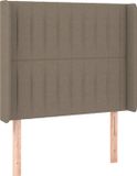 vidaXL Hoofdbord met randen 103x16x118/128 cm stof taupe