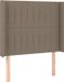vidaXL Hoofdbord met randen 103x16x118/128 cm stof taupe