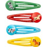 GRUSS & CO Haarspeldenset motief "Farm" | cadeauset met 4 haarspelden | cadeau voor kinderverjaardag, schooltas, meisjes | 70111
