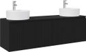 vidaXL Badkamerkastenset 3 stuks Zwart 161,5 x 44,5 x 82 cm Bewerkt hout