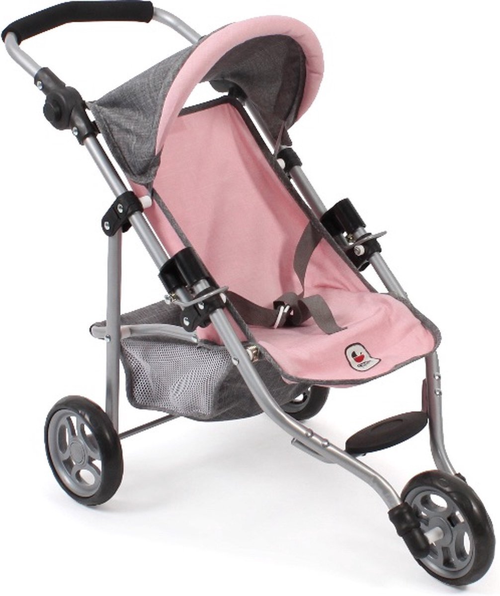 Bayer Chic 2000 - Poppenwagen Jogger Lola - Melange Grijs Roze