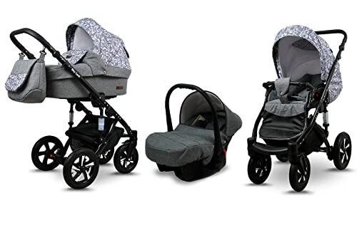 SaintBaby Kinderwagenset 3-in-1 2-in-1 isofix selectie 16 kleuren SkyLord by Grey Animals 2-in-1 zonder babyzitje