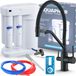 Ari Magneto Robinet de cuisine avec raccord de filtre, douchette extractible et cartouche en céramique, chrome