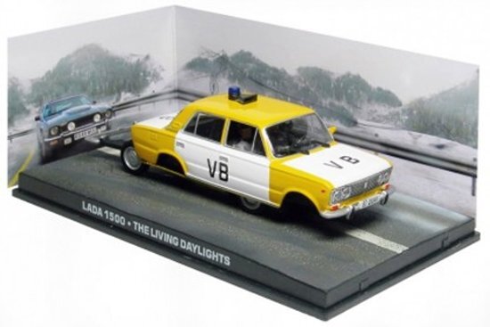 Atlas Lada 1500 Police Car James Bond The Living Daylight 1987 Geel/Wit 1:43 #DY026