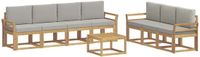 vidaXL Buiten bankenset 8 st Wit en Lichtgrijs Polyester