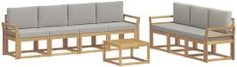 vidaXL Buiten bankenset 8 st Wit en Lichtgrijs Polyester