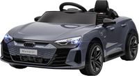 Vélo électrique, 12V, télécommande 2,4 GHz, 2 moteurs, 4 roues à suspension, klaxon, musique, convient aux enfants de 3-5 ans (gris)