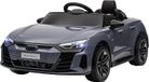 Vélo électrique, 12V, télécommande 2,4 GHz, 2 moteurs, 4 roues à suspension, klaxon, musique, convient aux enfants de 3-5 ans (gris)