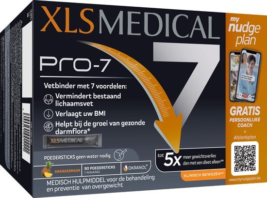 XLS Medicall&#174; Pro-7 poedersticks – Gewichtsverlies &amp; 7 klinisch bewezen voordelen