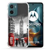 Cokitec Versterkte hoes voor Motorola G05 / E15 Reis Engeland Londen Vintage