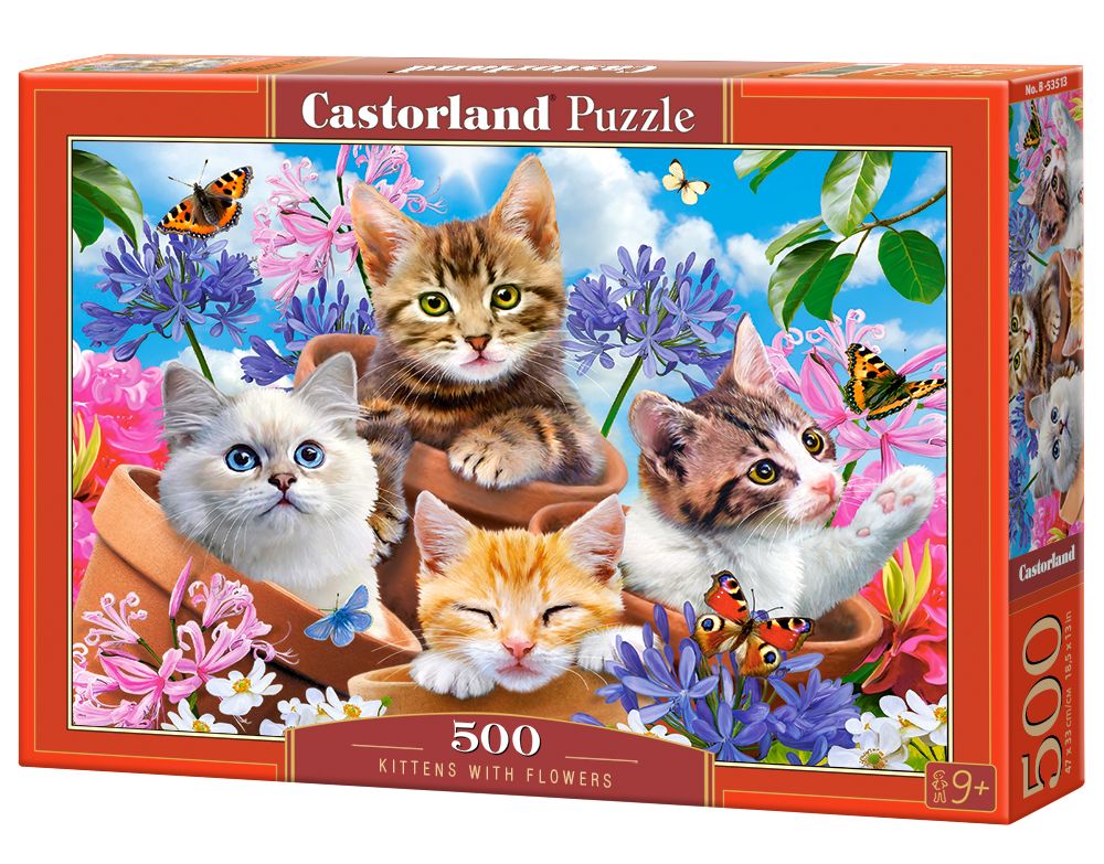 Castorland Kittens with Flowers - 500pcs Puzzle