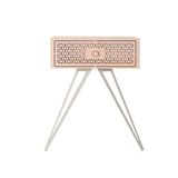 Arti & Mestieri Mayfair Kleine console-design, 100% Made in Italy, ijzer, 70 x 35 x 80 cm, poeder en wit marmer