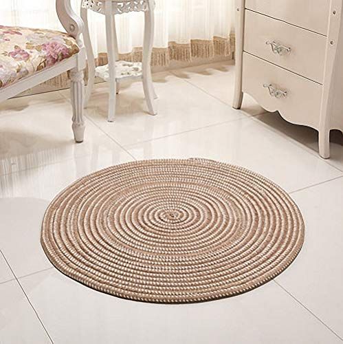 Nicole Knupfer Vloerkleed - Handgemaakt - Gevlochten - Rond - Beige - 40x40 cm