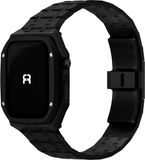 Reqior Apple Watch 45mm Kast met Stalen Band (Zwart)