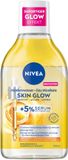 NIVEA Skin Glow Micellair water, gezichtswater met aminozuurcomplex, vitamine C en vitamine E, make-up remover voor waterdichte make-up, micellair reinigingswater met 5% serum voor vermoeide huid (400 ml)