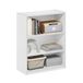 Furinno Gehry Boekenkast met 3 niveaus, boekenplank met verstelbare planken, wit