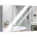 Armoire murale de salle de bain avec 3 portes miroir et étagères réglables en MDF gris dim. 90l x 15l x 60h cm