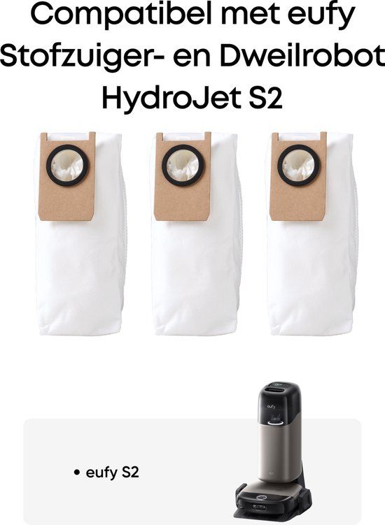 Eufy Omni S2 - Stofzuigerzakken - 3 stuks