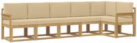 vidaXL - Buiten - bank - set - 6 - st - Wit - en - Beige - Polyester
