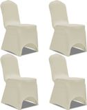 vidaXL Stoelhoes stretch 4 stuks Crèmekleurig