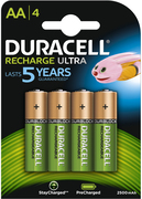 Duracell Recharge Ultra AA-batterijen, verpakking van 4