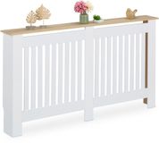 Merkloos Relaxdays Radiatorombouw - 83x152x19 cm - landelijk - met plank - wit