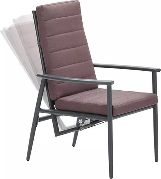 Garden Impressions Biola verstelbare tuinstoel aluminium donker