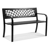 VEVOR Tuinbank, terrasbank van metaal, 1163 mm, 218 kg draagkracht, 3 personen, met rugleuning en armleuningen, vintage zitbank voor tuin, park, binnenplaats, veranda
