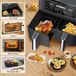 BeltAvenue Holding B.V. Set d'accessoires pour friteuse à air - 7 pièces - Noir - Acier inoxydable/Silicone - Convient pour Ninja Dual DZ201/401 et la plupart des friteuses à air doubles 8Qt-10Qt