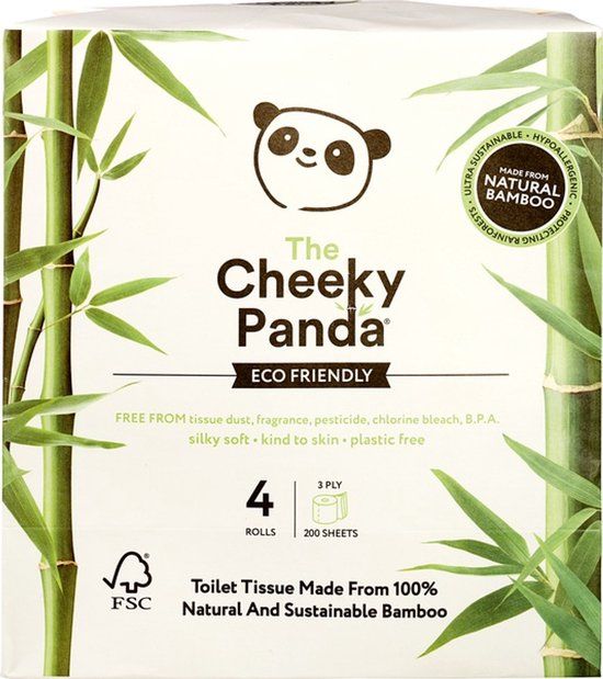 The Cheeky panda Cheeky Panda Toilet Paper Bamboo 3-laags - 4 Rolls