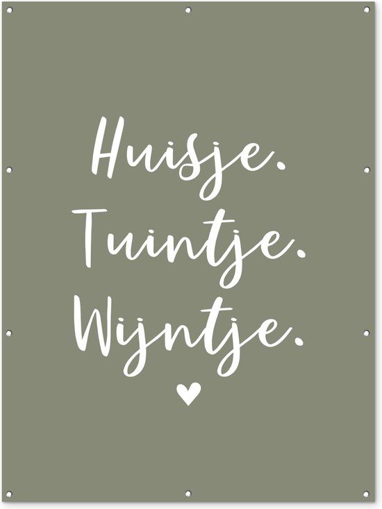 GreatGardenPosters Tuinposter - Thuis - Huis - Tuin - Wijn - Spreuken - Quotes - 120x160 cm - PVC - Landelijk
