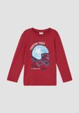 s.Oliver T-Shirt Koraalrood Katoen Ronde Hals Korte Mouw Pailletten Printopdruk Casual Kinderen