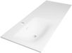BRAUER Glacier wastafel asymmetrisch 120x46x2cm - 1 wasbak - links 1 kraangat - fine stone - mat wit