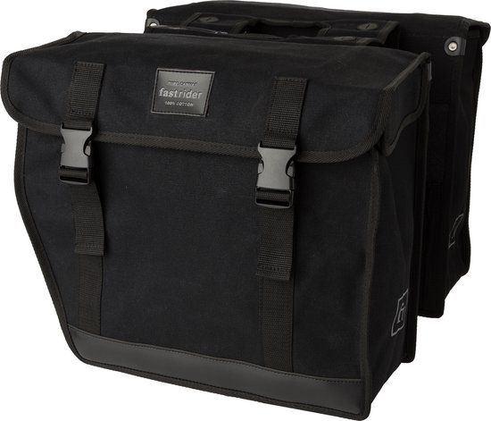 FastRider Canvas 93 Dubbele Fietstas Zwart