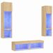 vidaXL 6-delige wandmeubelset met LED-verlichting, fineer van Sonoma-eikenhout