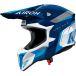 Airoh Wraaap Conquer, casque de motocross, couleur: Bleu Foncé/Blanc/Bleu, taille: XXS
