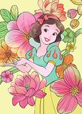 Disney Komar Disney muurschildering | Snow White Flowers | kinderkamer, babykamer, decoratie, kunstdruk | grootte 50x70cm (breedte x hoogte) | zonder lijst | WB056-50x70