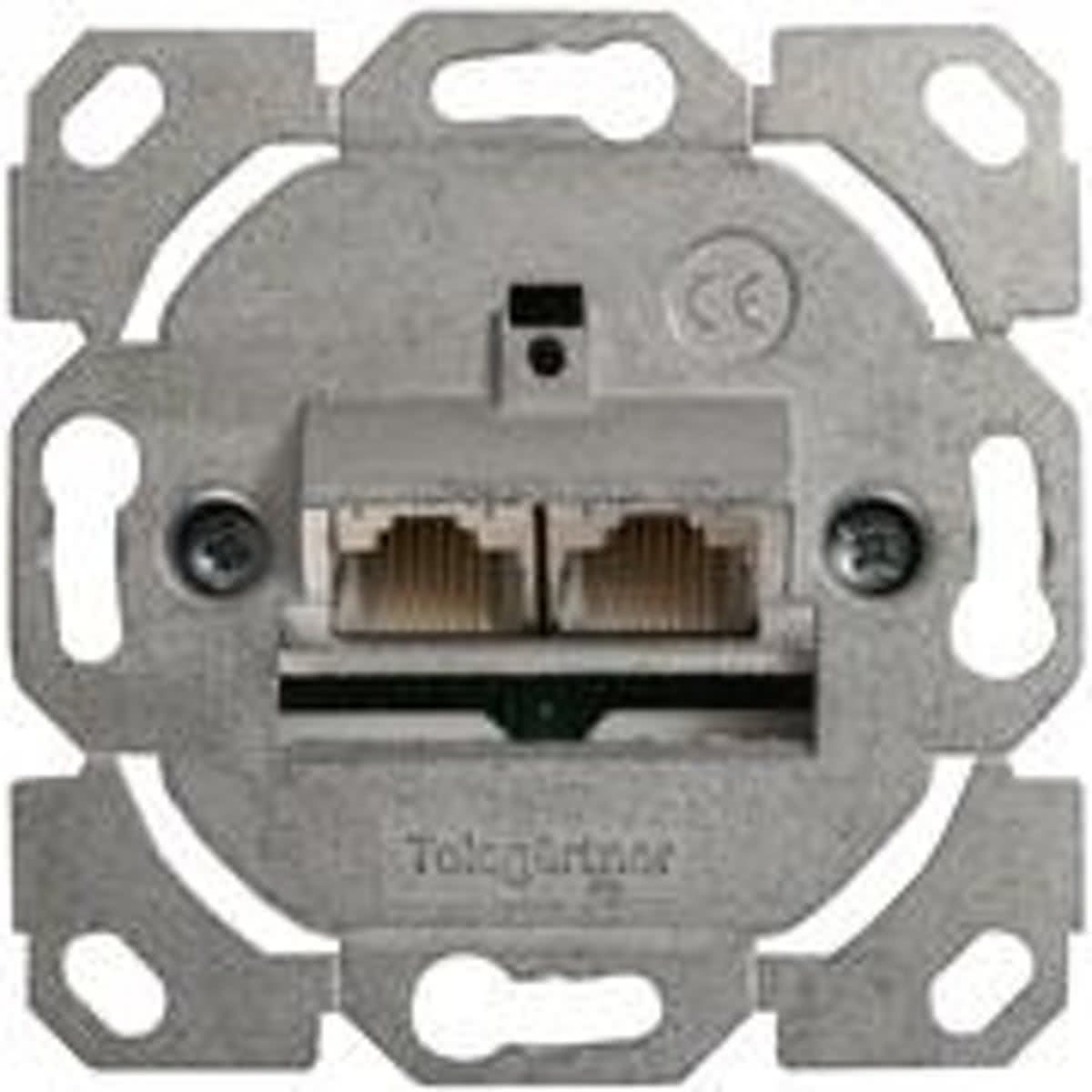 Telegärtner Cable duct mounting Cat.6/E without face plate Zilver kabeladapter/verloopstukje