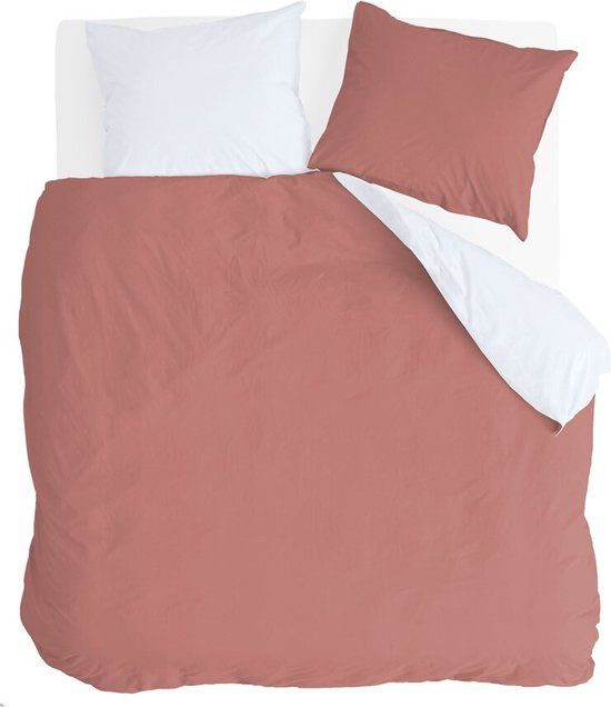 Byrklund Dekbedovertrek Side Way - 200x220 - Terra / Wit - Katoen