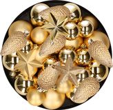 Kaemingk B.V. Kerstversiering boules de Noël en plastique/pendentifs or 6-8-10 cm paquet de 68x pièces - Décoration de sapin de Noël