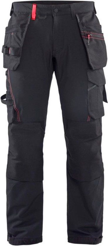 Blåkläder Werkbroek met 4-weg stretch 1522-1645 - Zwart/Rood - C52