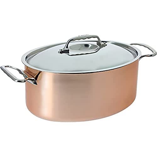 de Buyer 6426.30 - Braadpan - Ovaal - Koper - Roestvrij staal - 30 cm - 6,5 l